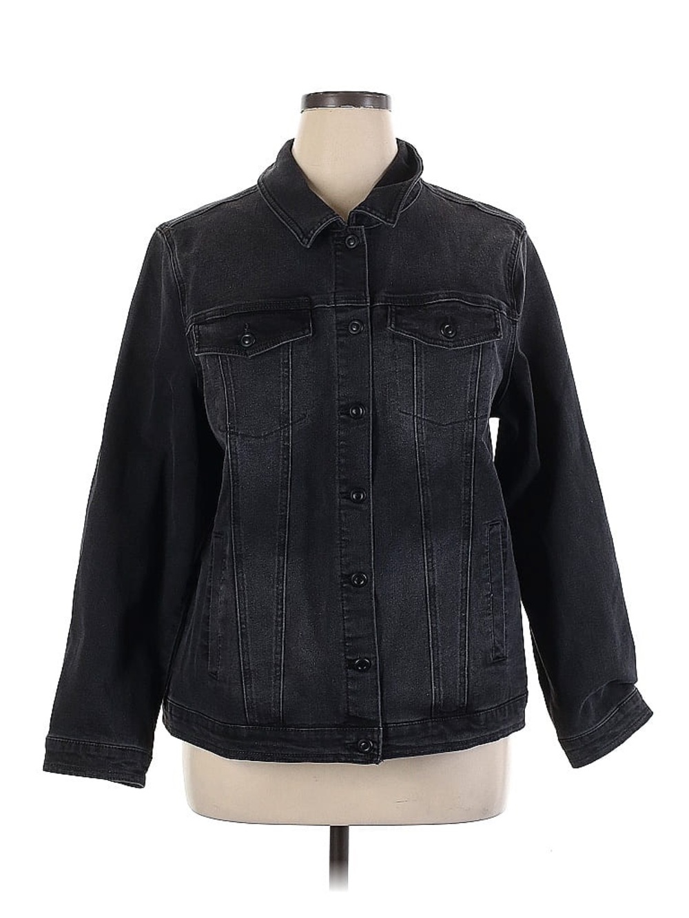 DG2 by Diane Gilman Washed Black Denim Jacket